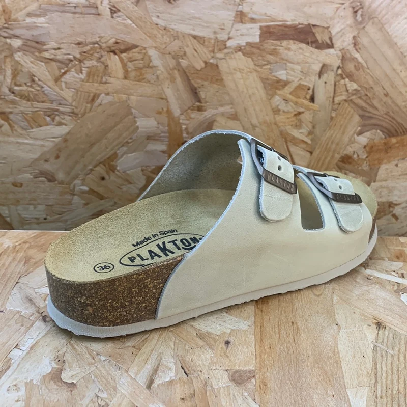 Plakton Damen Malaga Mid Ledersandale – Leinen