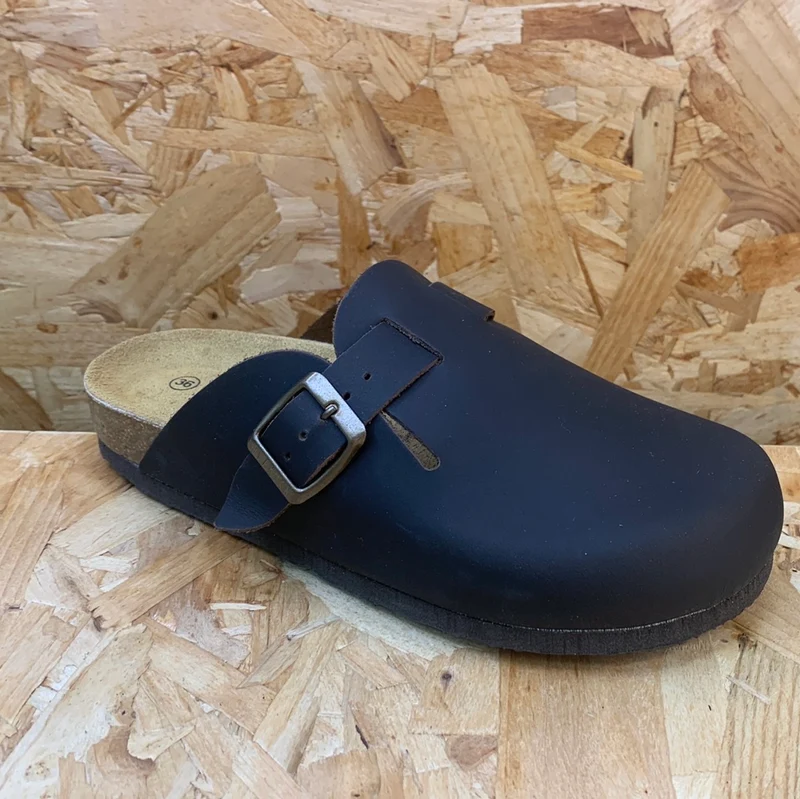 Plakton Damen-Pantoletten „Gibraltar“ aus Leder – Braun