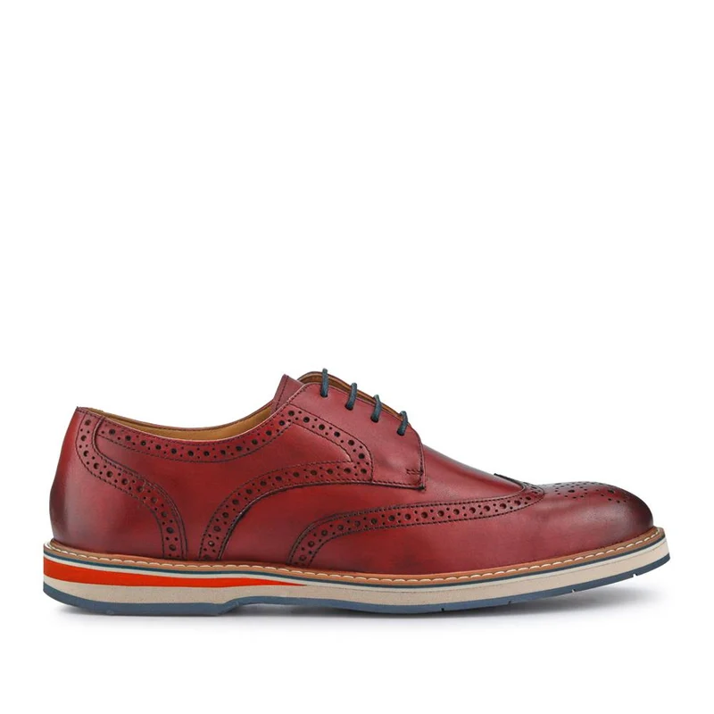 Smart Leather Lace-Up Shoes - PERFO41001 / 327 385 - Bordeaux