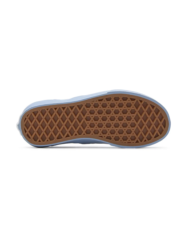 VANS Klassische Slip-On-Sneaker für Kinder mit glänzender Seitenwand – Blau