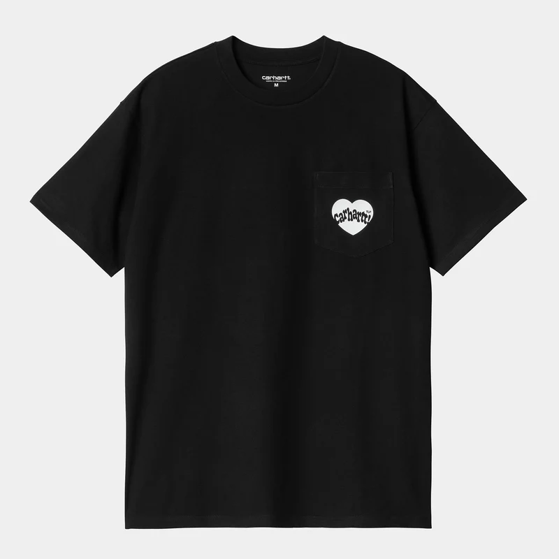 Carhartt WIP Herren Armor Pocket T-Shirt – Schwarz / Weiß