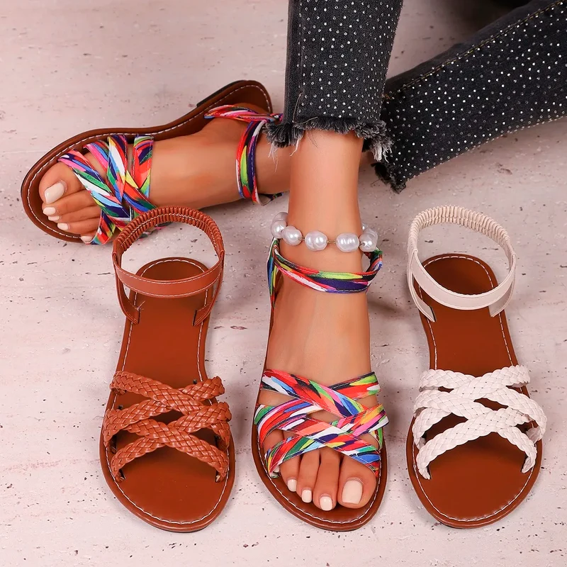 Sandali bassi da donna | Scarpe estive romane per tutti i giorni