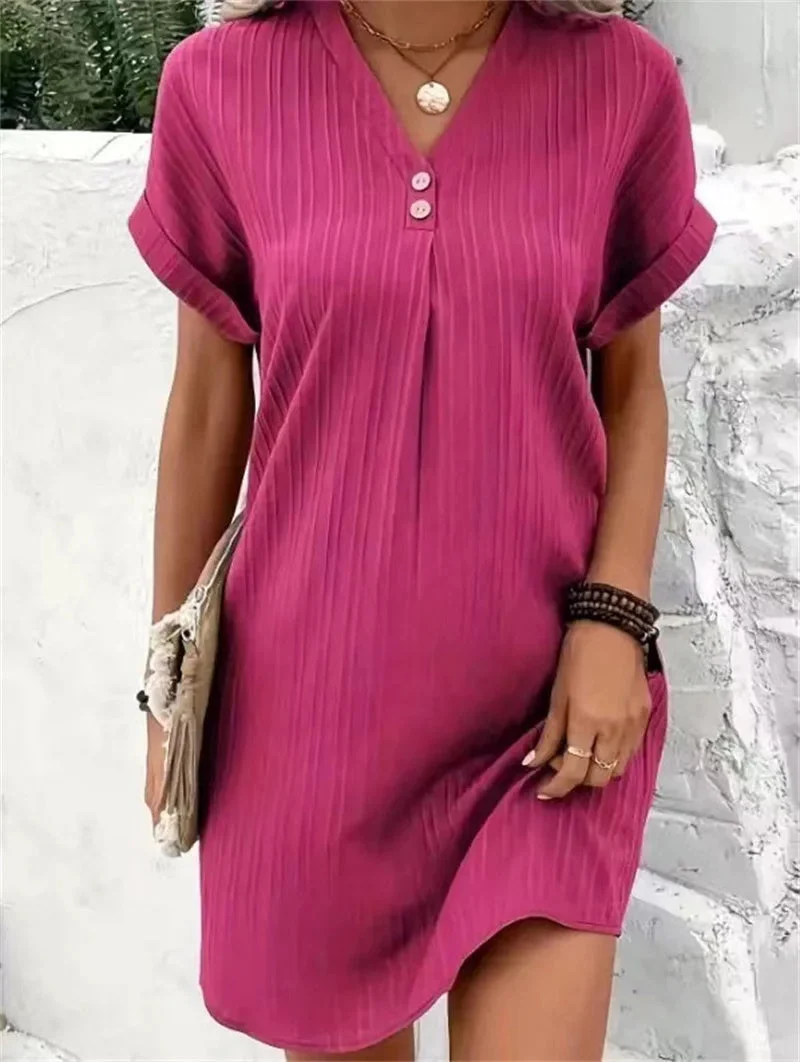 Bequemes Kleid mit V-Ausschnitt | Luftiges Sommerkleid