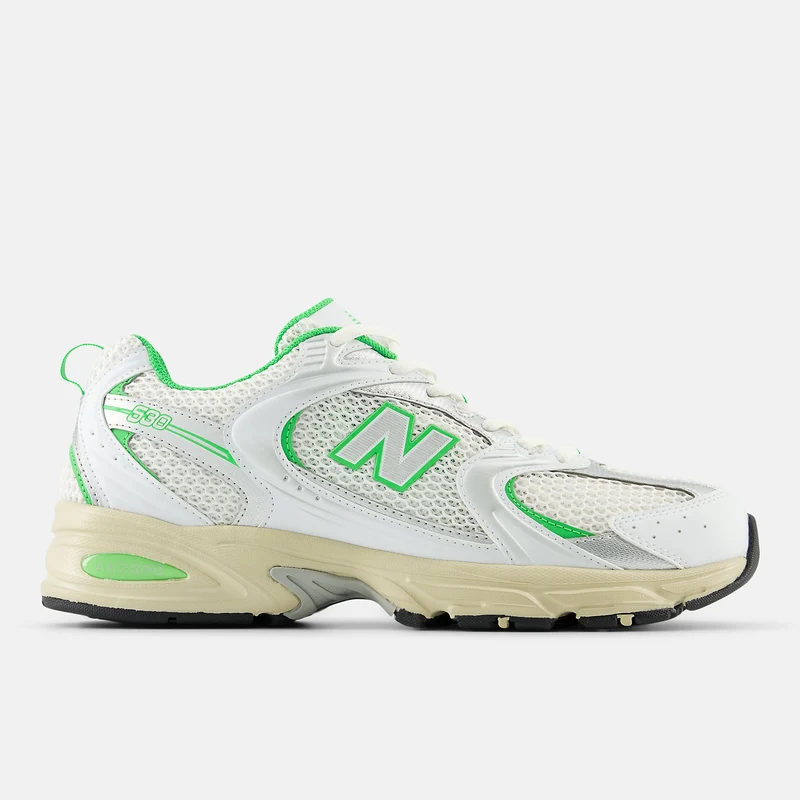 New Balance Unisex 530 Fashion Trainer – Weiß / Palmblatt
