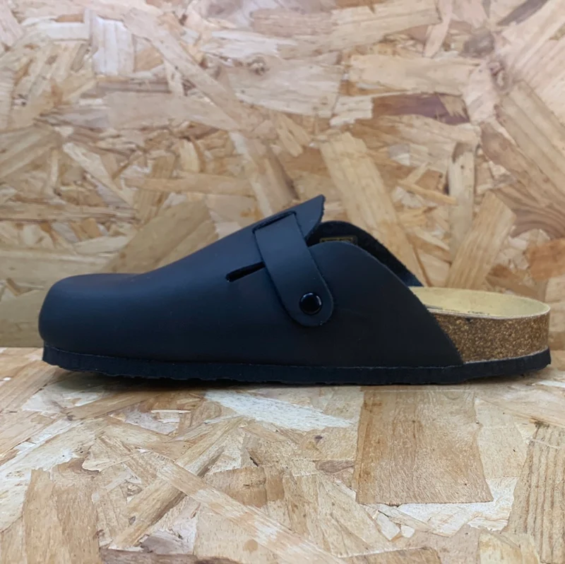 Plakton Damen Gibraltar Leder-Pantoletten – Schwarz