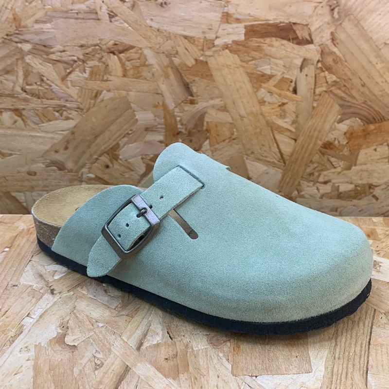 Plakton Gibraltar Leder-Pantoletten für Damen – Minze