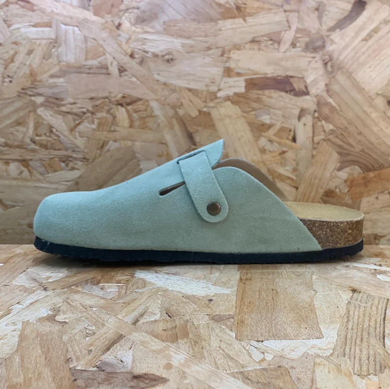 Plakton Gibraltar Leder-Pantoletten für Damen – Minze