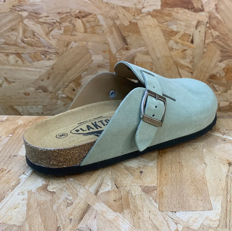 Plakton Gibraltar Leder-Pantoletten für Damen – Minze