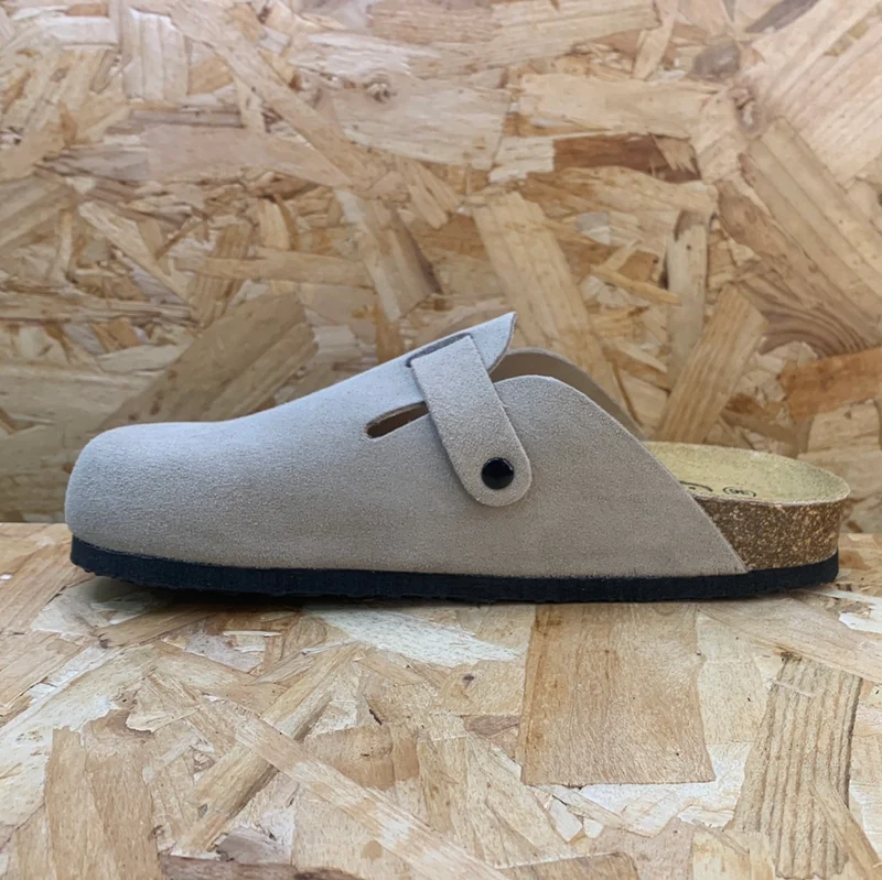 Plakton Damen Gibraltar Leder-Pantoletten – Stein
