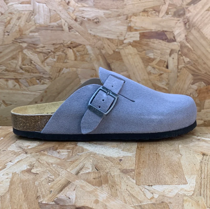Plakton Gibraltar Leder-Pantoletten für Damen – Jeansblau
