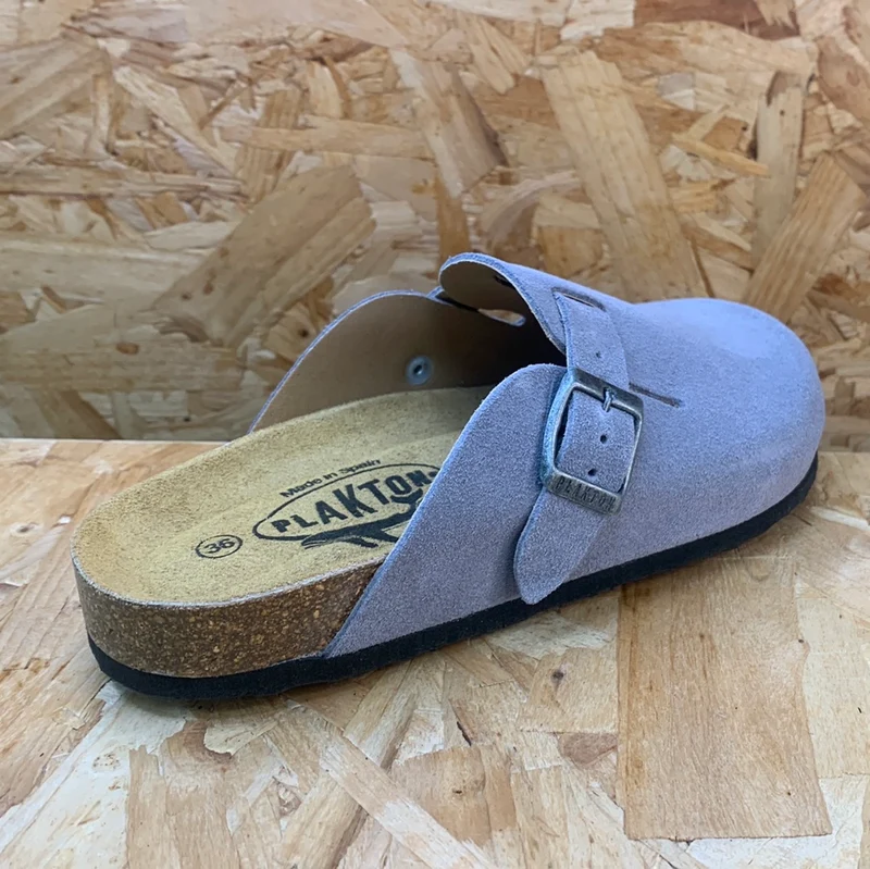 Plakton Gibraltar Leder-Pantoletten für Damen – Jeansblau