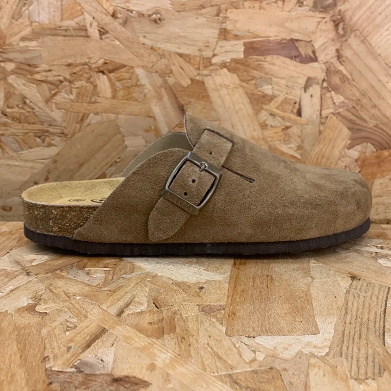 Plakton Gibraltar Leder-Pantoletten für Damen – Cremebraun