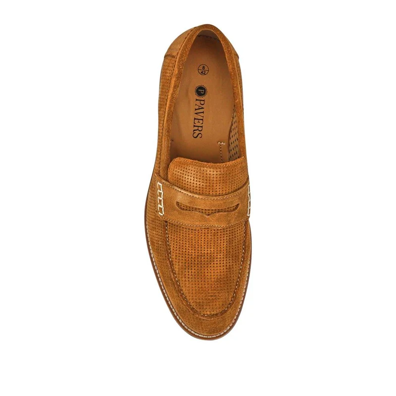 Leather Slip-On Casual Shoes - PERFO41002 / 327 386 - Cognac