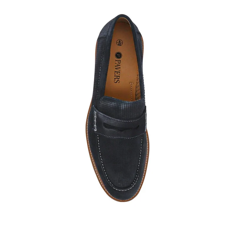 Leather Slip-On Casual Shoes - PERFO41002 / 327 386 - Navy