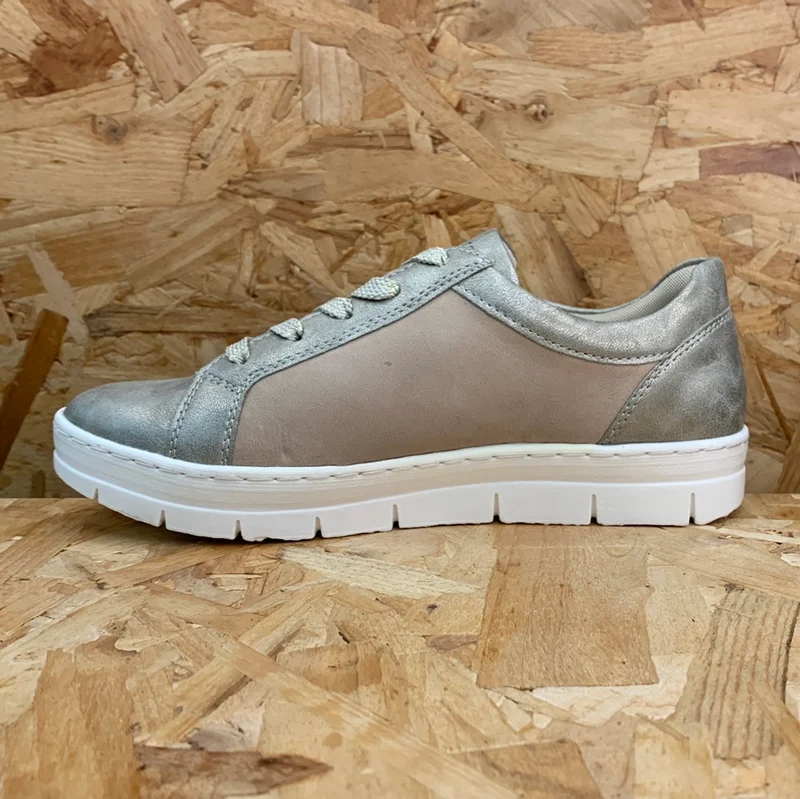 Remonte Damenmode-Ledersneaker – Metallic