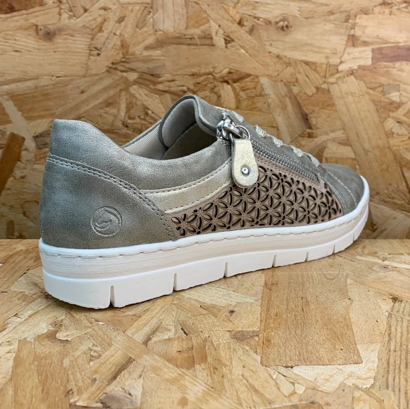 Remonte Damenmode-Ledersneaker – Metallic