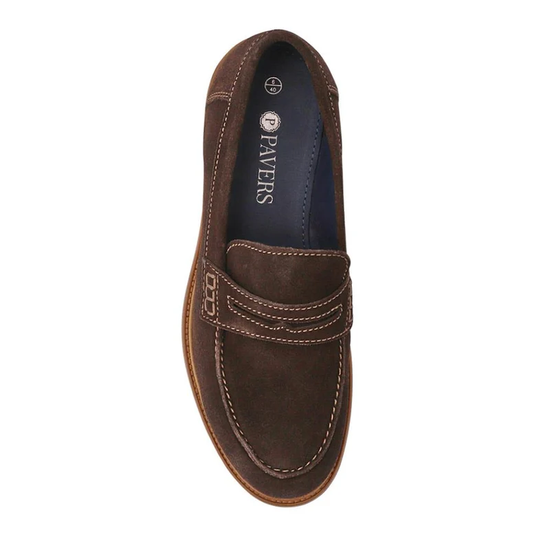 Suede Leather Penny Loafers - ITAR41012 / 327 506 - Brown