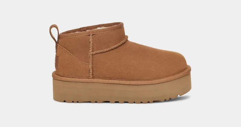 UGG Ultra-Mini-Plateau-Stiefel für Kinder | Kastanie