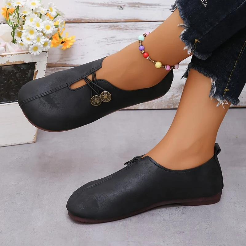 Damen Slipper mit Knopfverschluss | Bequeme Alltagsschuhe