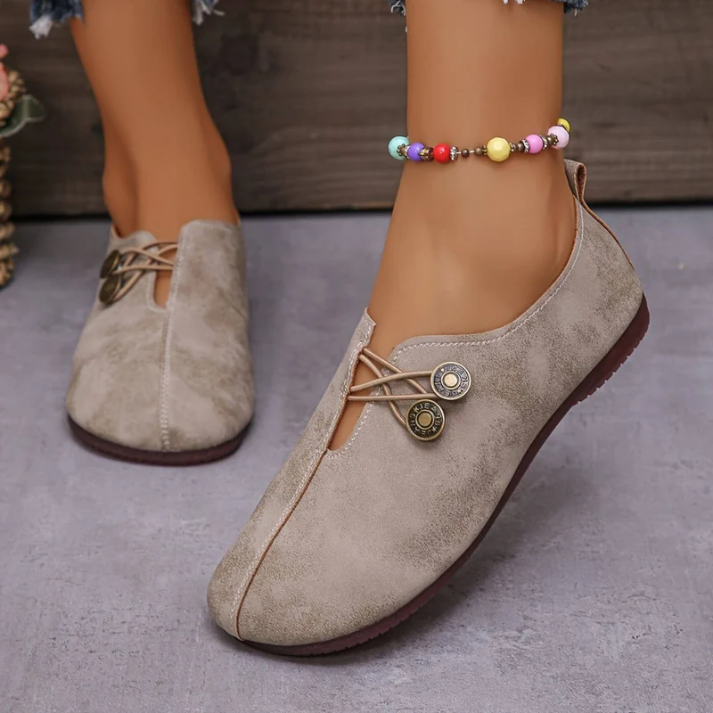 Damen Slipper mit Knopfverschluss | Bequeme Alltagsschuhe