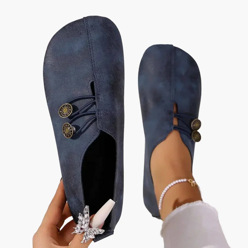 Damen Slipper mit Knopfverschluss | Bequeme Alltagsschuhe