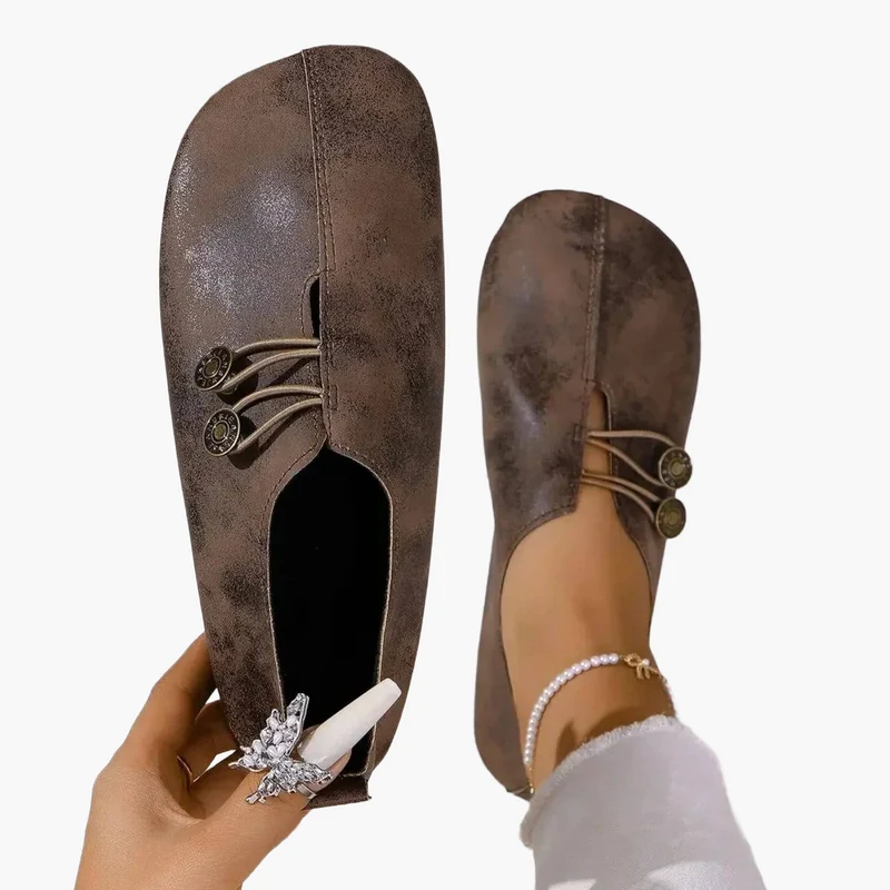 Damen Slipper mit Knopfverschluss | Bequeme Alltagsschuhe