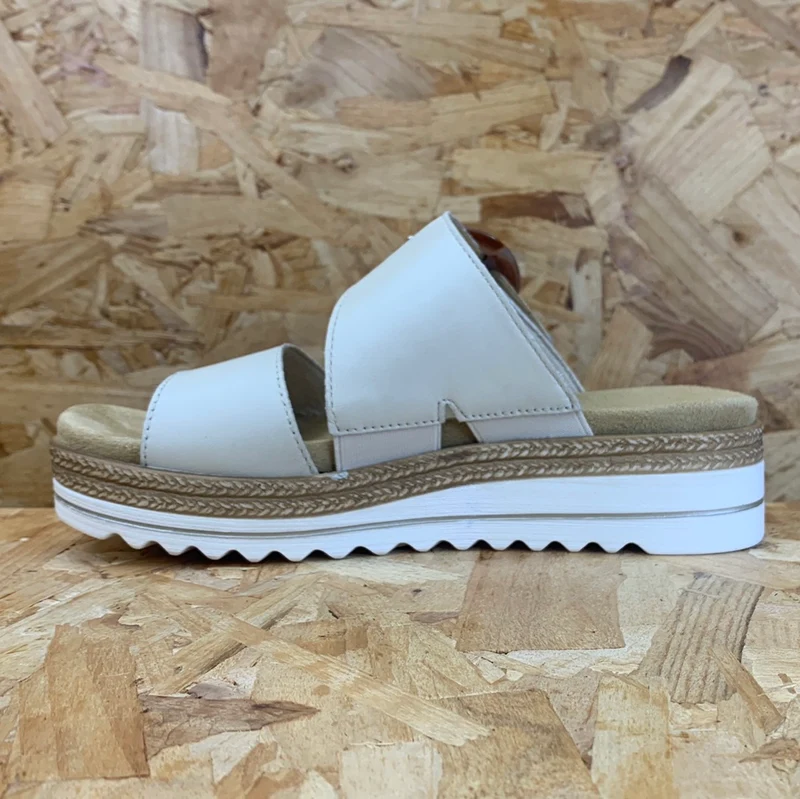 Remonte Modische Slip-On-Sandale für Damen – Beige