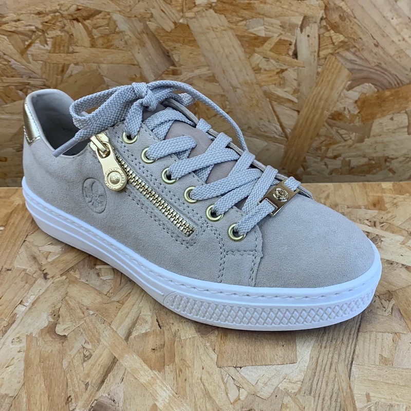 Rieker Mode-Sneaker aus Leder für Damen – Beige