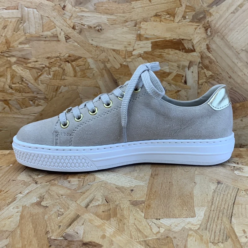 Rieker Mode-Sneaker aus Leder für Damen – Beige
