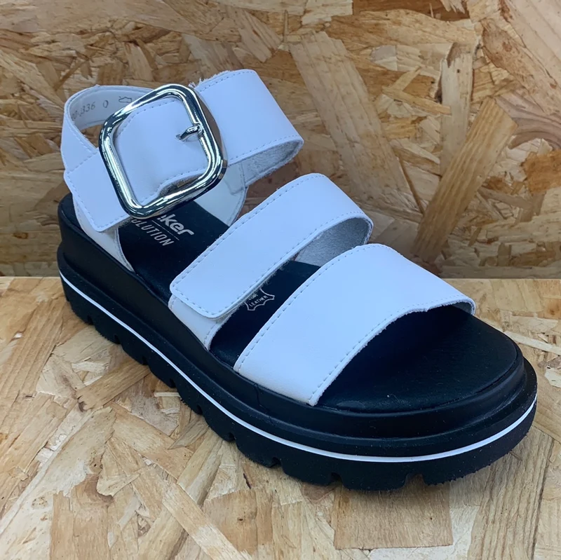 Rieker Damen Evolution Fashion Sandale – Weiß