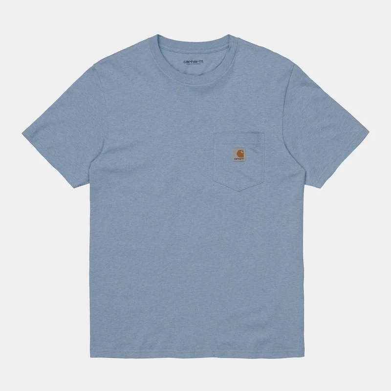 Carhartt WIP Kurzarm-T-Shirt für Herren mit Taschen – Icesheet Heather
