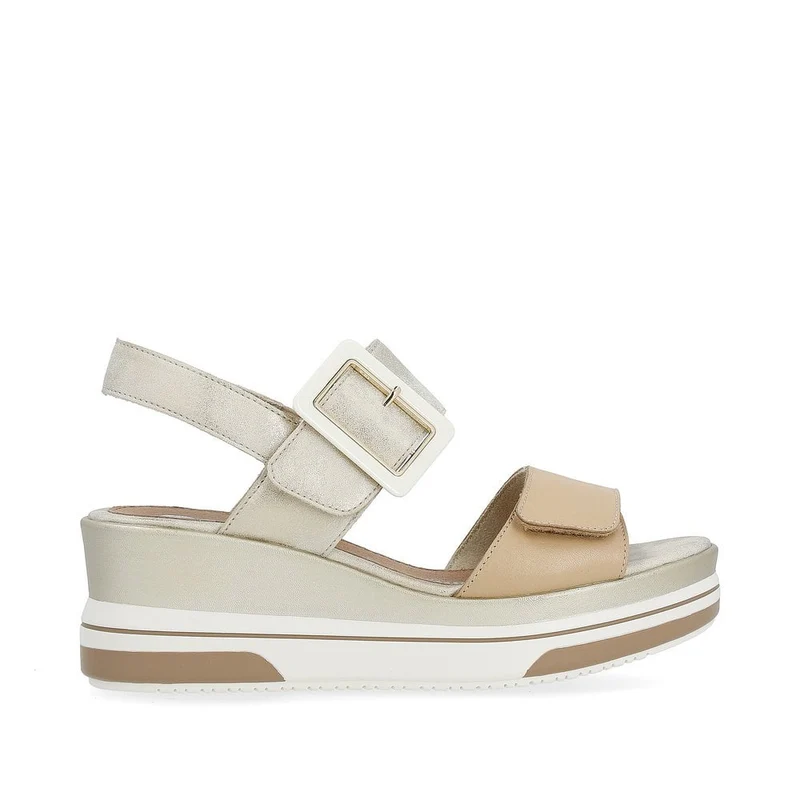 Remonte Modische Keilsandalette für Damen – Beige