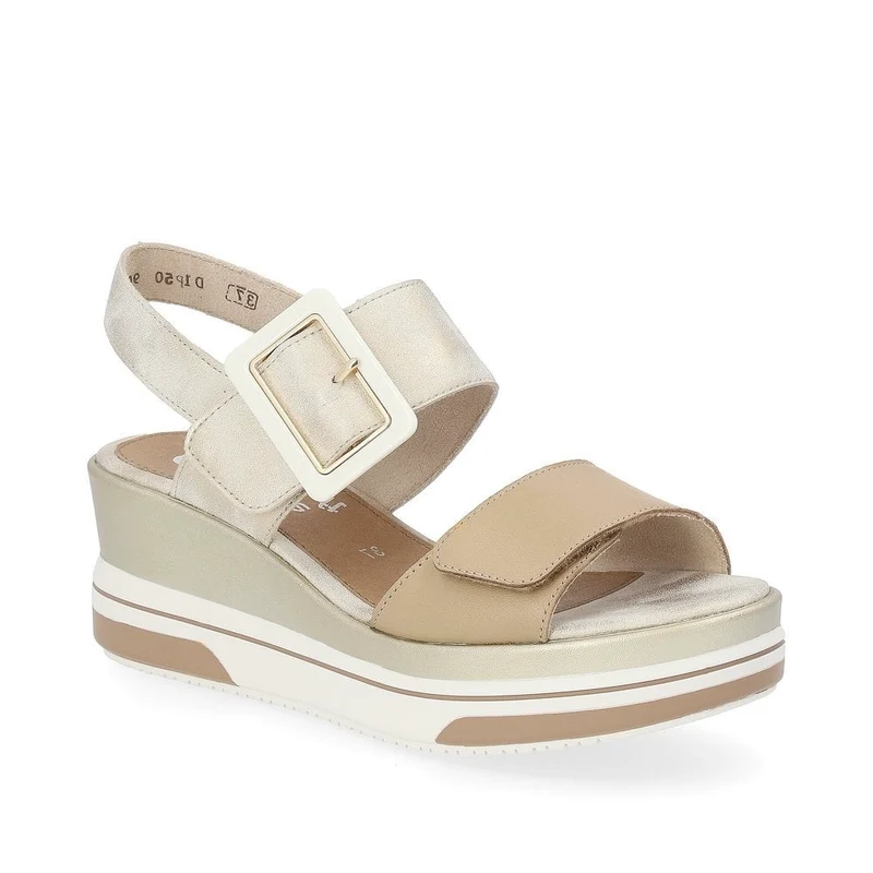 Remonte Modische Keilsandalette für Damen – Beige