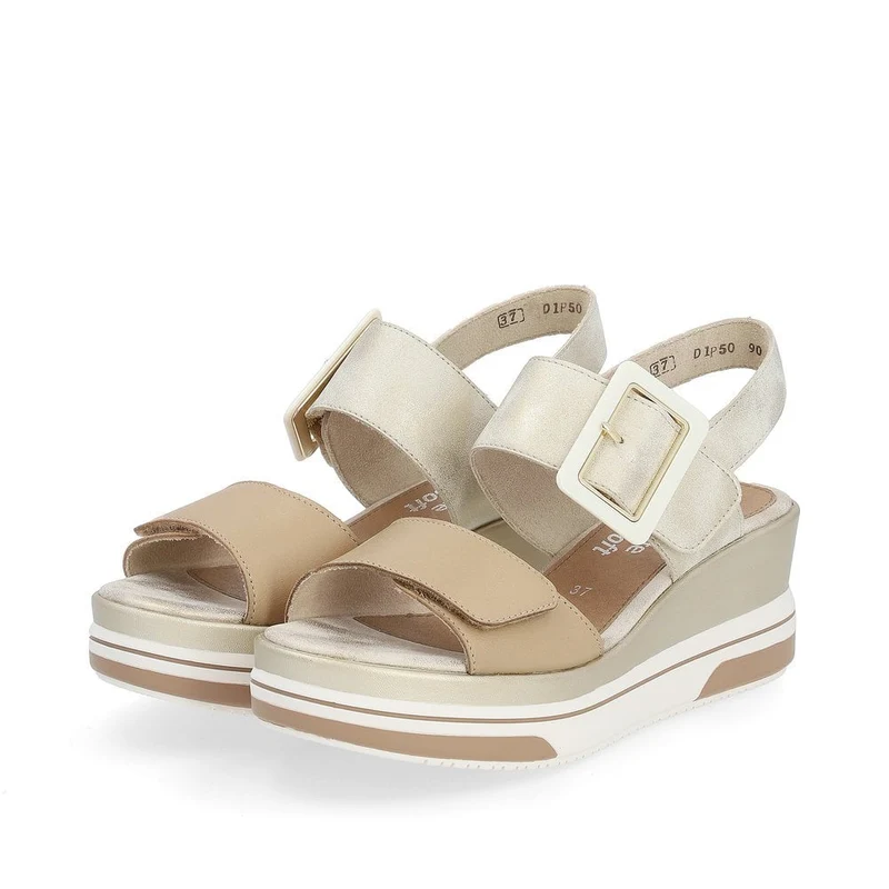 Remonte Modische Keilsandalette für Damen – Beige