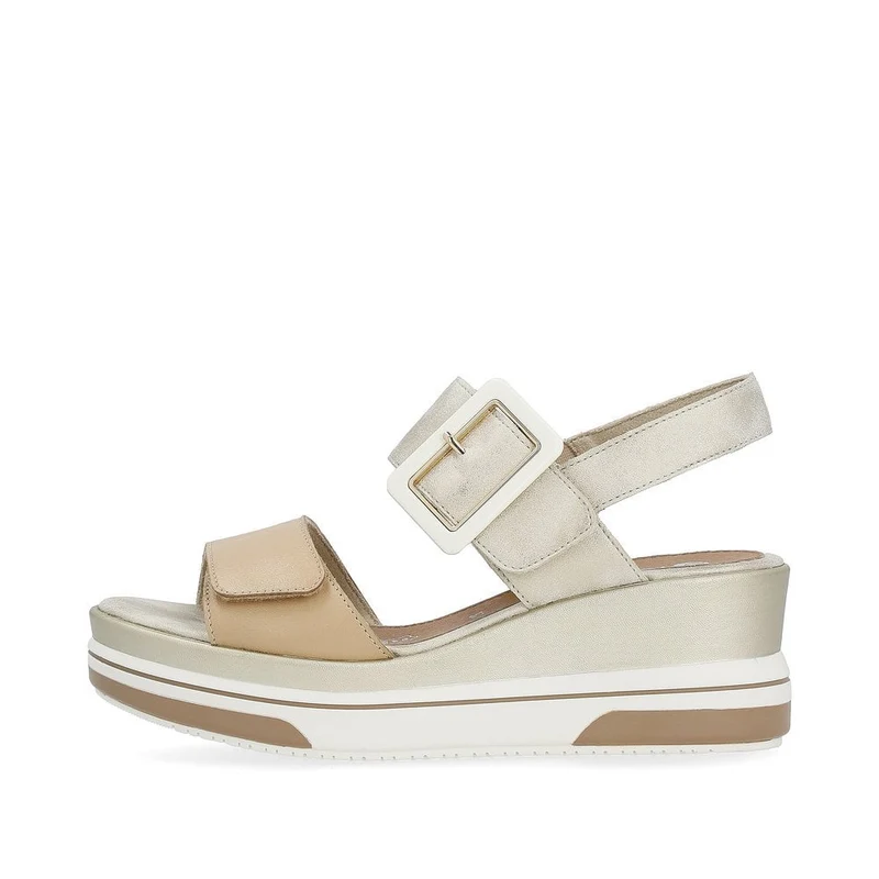 Remonte Modische Keilsandalette für Damen – Beige