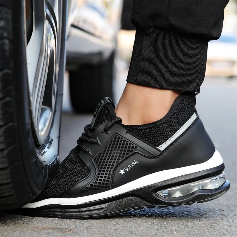 Scarpe antinfortunistiche sneaker con punta in acciaio | Ortopediche leggere, scarpe da lavoro S1P