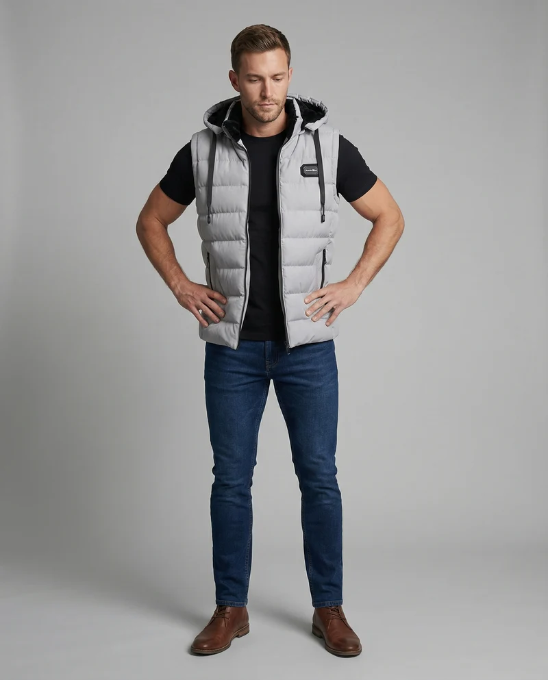 Gilet imbottito con cappuccio senza maniche | Moda donna