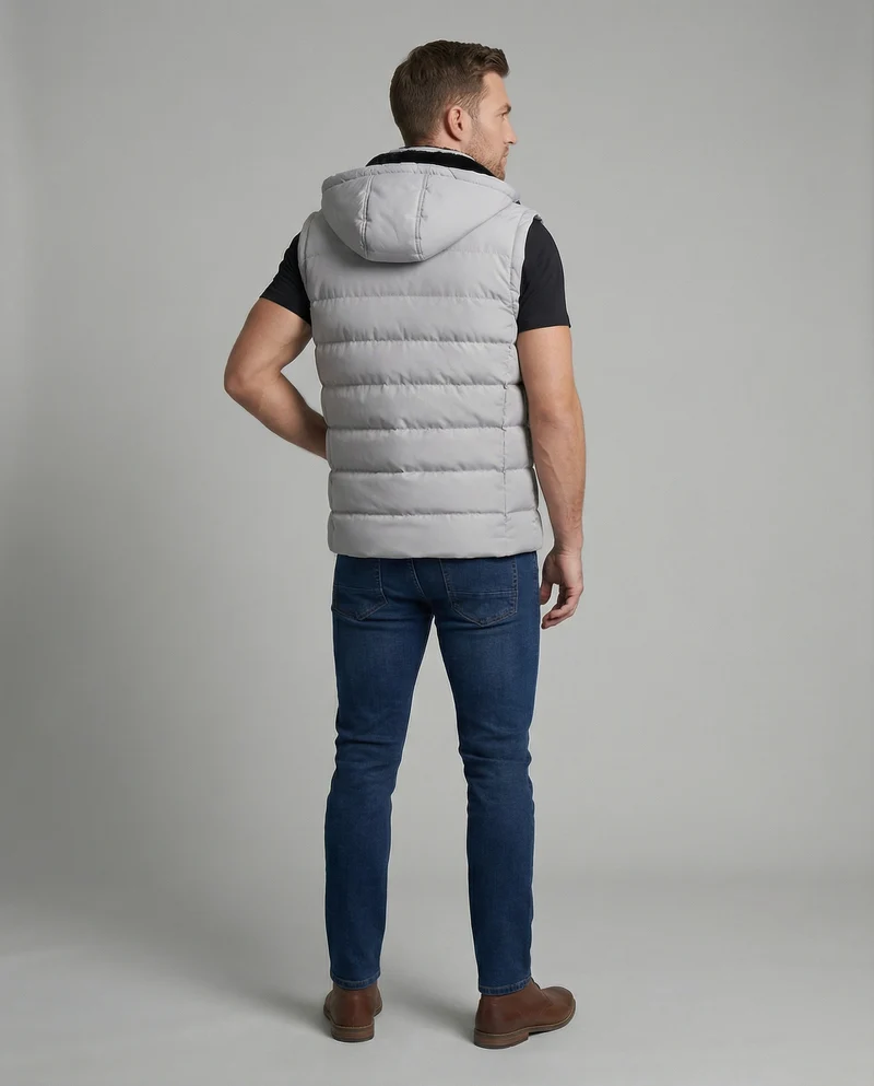 Gilet imbottito con cappuccio senza maniche | Moda donna