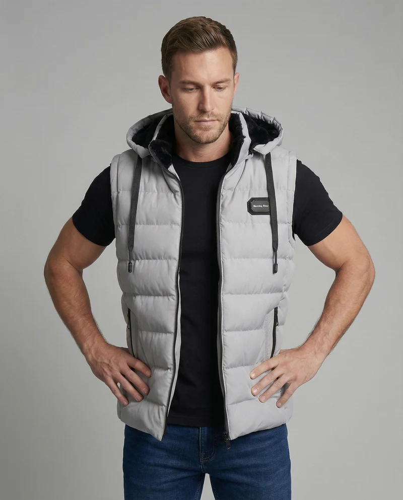 Gilet imbottito con cappuccio senza maniche | Moda donna