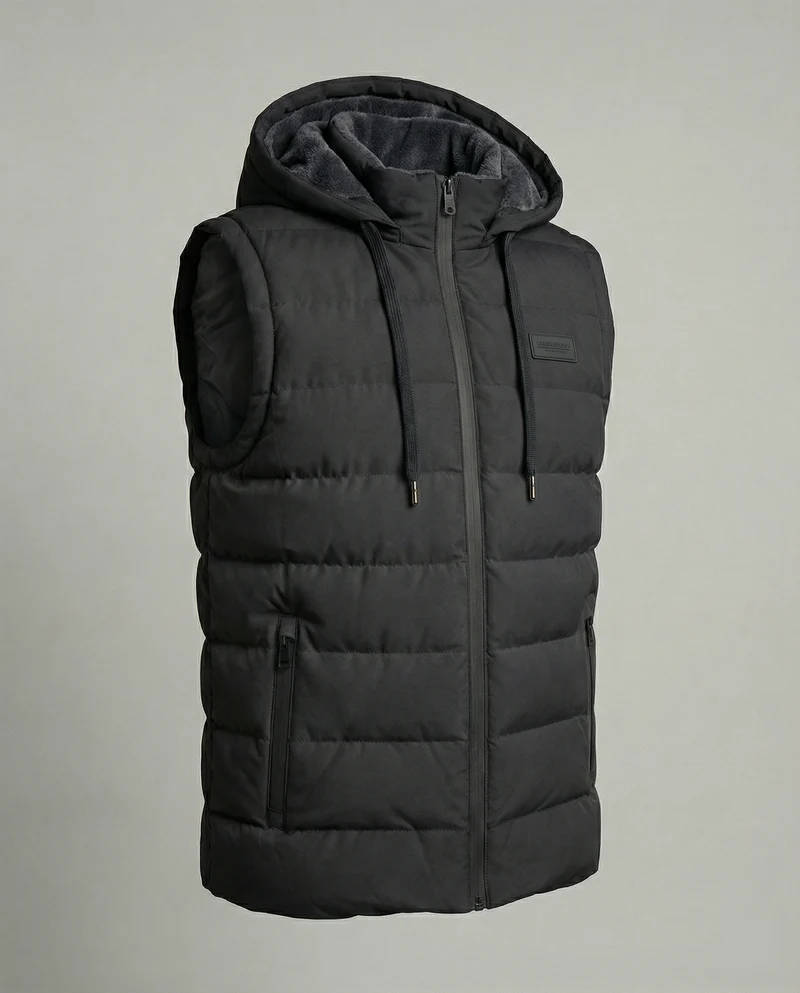 Gilet imbottito con cappuccio senza maniche | Moda donna