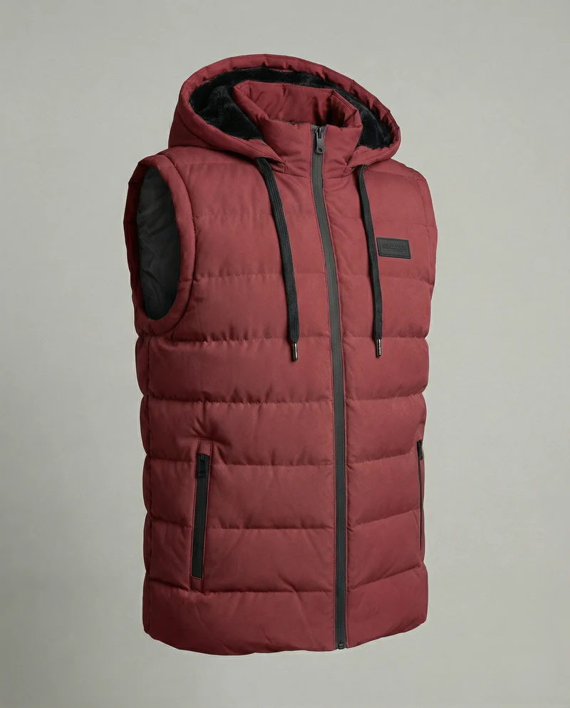 Gilet imbottito con cappuccio senza maniche | Moda donna