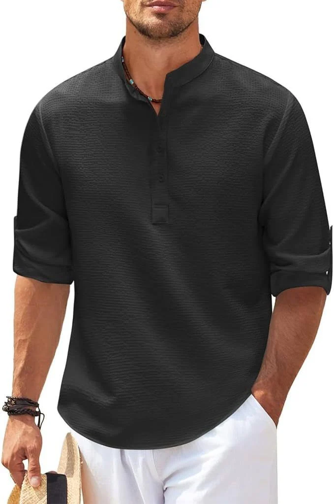 Anselm | Camicia da uomo in poliestere con vestibilità regolare