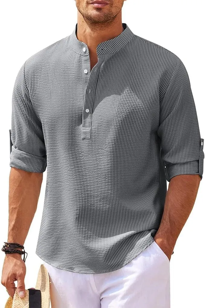 Anselm | Camicia da uomo in poliestere con vestibilità regolare