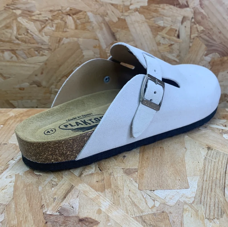 Plakton Herren Gibraltar Leder-Pantoletten – Beige