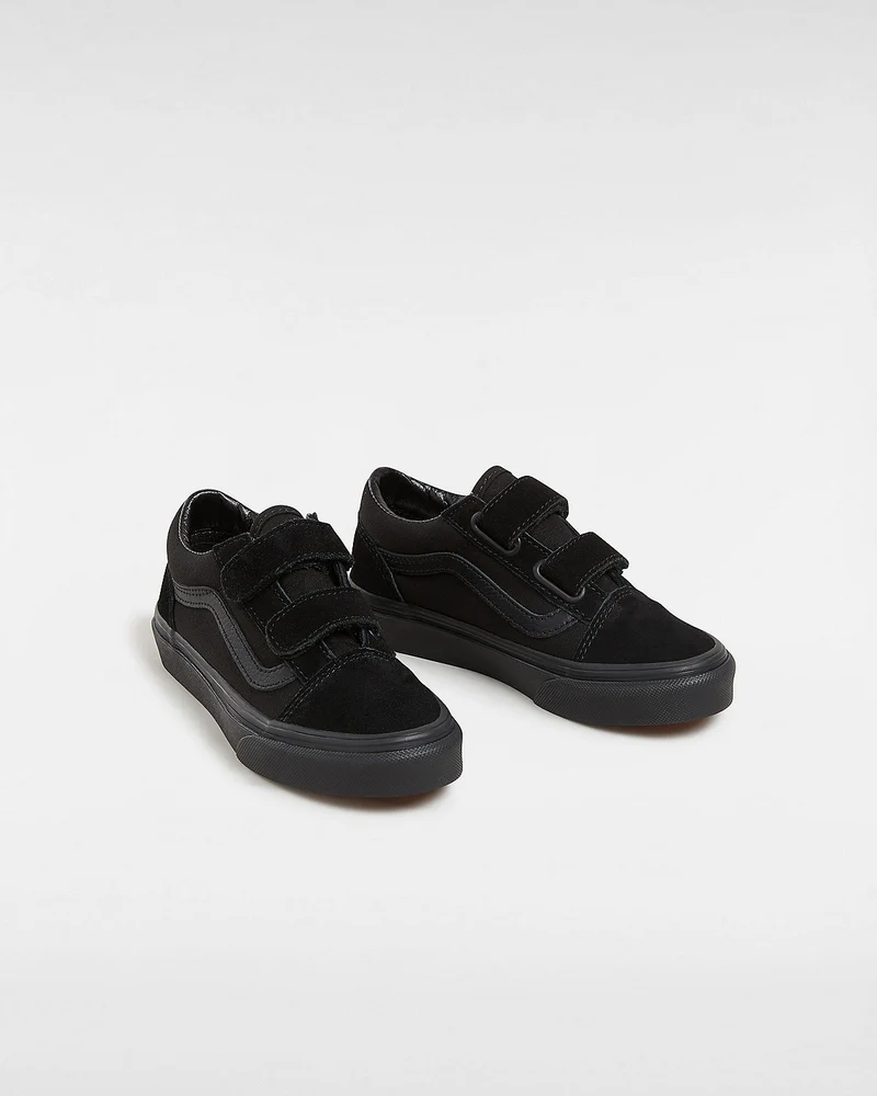 VANS Old Skool V Klett-Sneaker für Kinder – Schwarz / Schwarz
