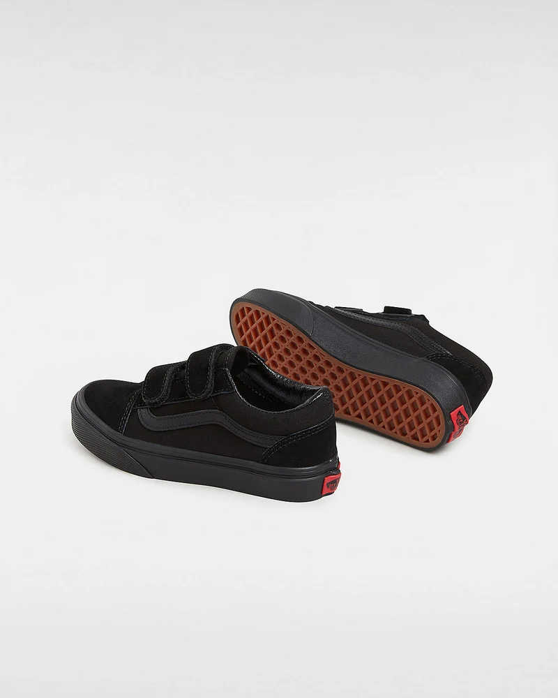VANS Old Skool V Klett-Sneaker für Kinder – Schwarz / Schwarz