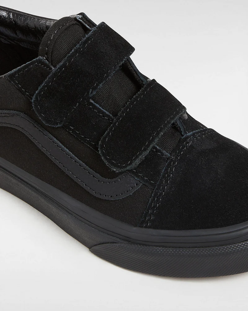 VANS Old Skool V Klett-Sneaker für Kinder – Schwarz / Schwarz