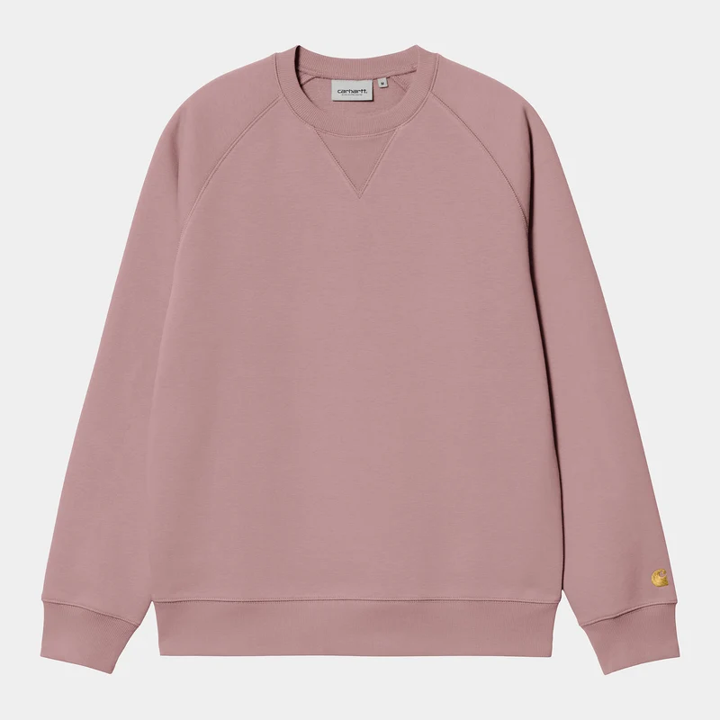 Carhartt WIP Herren Chase Sweat Top – Glasrosa / Gold