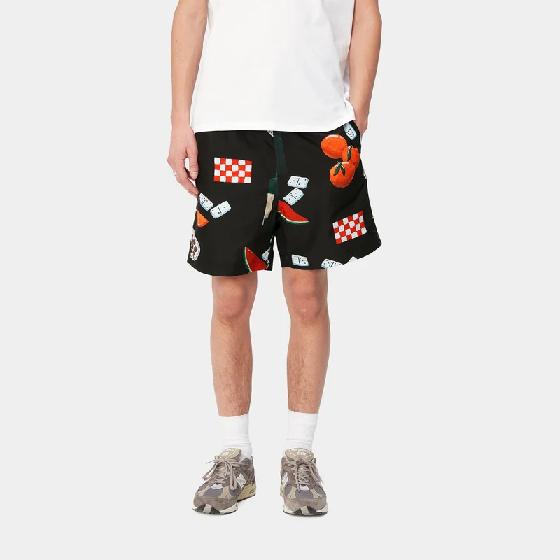 Carhartt WIP Herren Slater Isis Maria Dinner Print Badeshorts – Schwarz