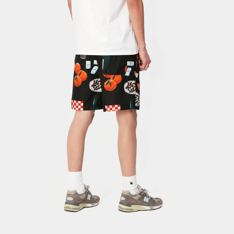 Carhartt WIP Herren Slater Isis Maria Dinner Print Badeshorts – Schwarz